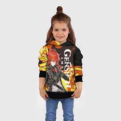Толстовка-худи детская ДИЛЮК ПИРО ВЗРЫВ DILUC, цвет: 3D-черный — фото 2