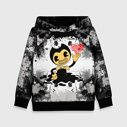 Толстовка-худи детская BENDY LOVE БЕНДИ С СЕРДЦЕМ, цвет: 3D-черный