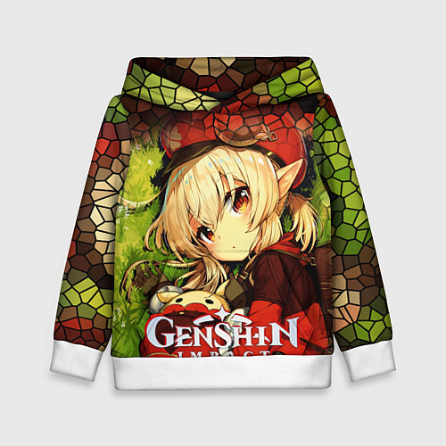 Детская толстовка Кли - искорка из Genshin Impact / 3D-Белый – фото 1