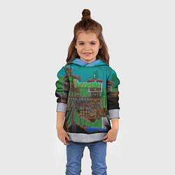 Толстовка-худи детская Дом в Террарии, цвет: 3D-меланж — фото 2