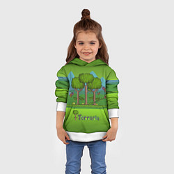Толстовка-худи детская Лесок в Террарии, цвет: 3D-белый — фото 2