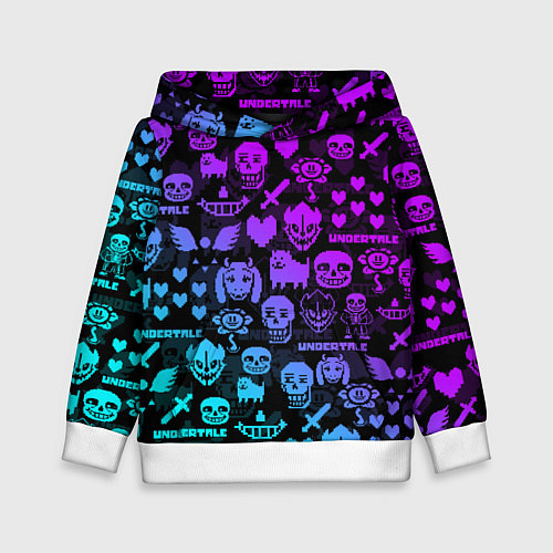 Детская толстовка UNDERTALE NEON PATTERN УЗОР / 3D-Белый – фото 1