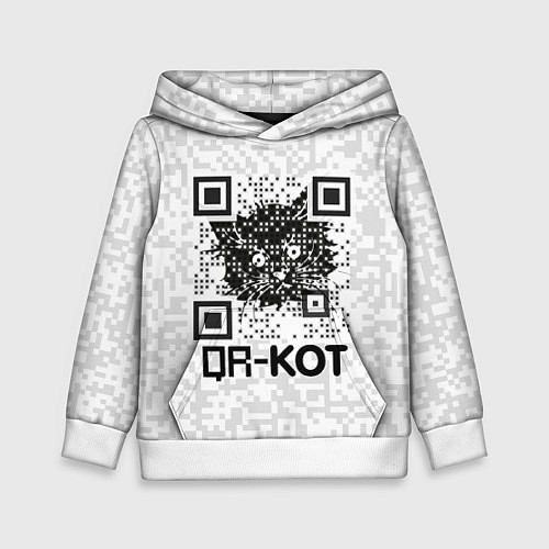 Детская толстовка QR код котик / 3D-Белый – фото 1