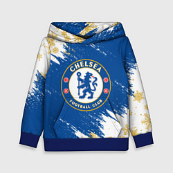 Толстовка-худи детская НОВОГОДНИЙ ЧЕЛСИ, CHELSEA НОВЫЙ ГОД, цвет: 3D-синий