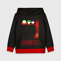 Толстовка-худи детская Южный парк главные персонажи South Park, цвет: 3D-красный