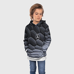 Толстовка-худи детская Mercedes Benz pattern, цвет: 3D-белый — фото 2