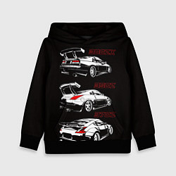 Толстовка-худи детская NISSAN 300 ZX 350Z 370Z JDM STYLE, цвет: 3D-черный