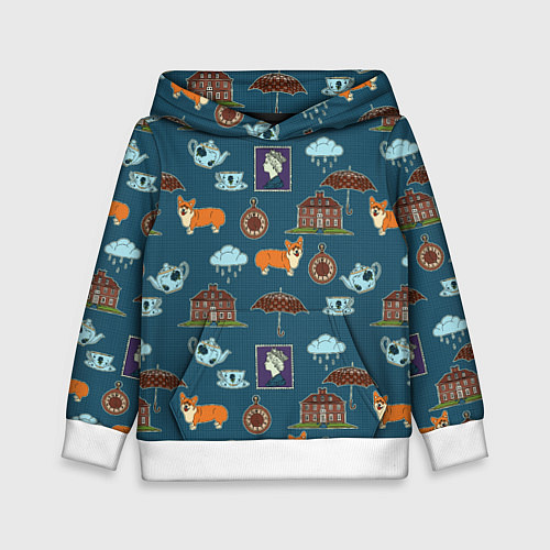 Детская толстовка Англия паттерн / 3D-Белый – фото 1
