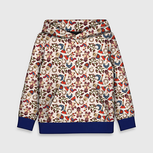 Детская толстовка Россия паттерн светлый / 3D-Синий – фото 1