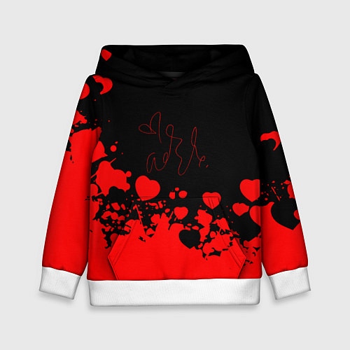 Детская толстовка Adele Сердечки Автограф / 3D-Белый – фото 1