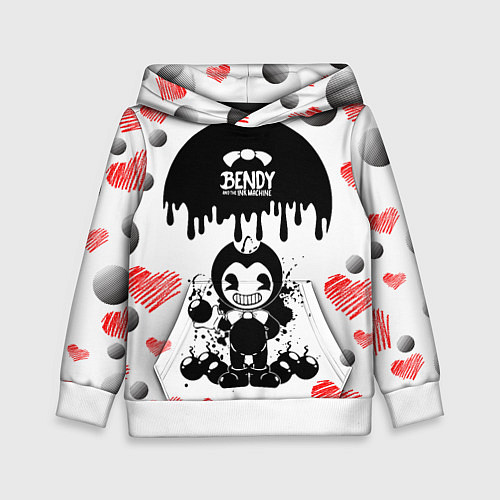 Детская толстовка BOMB LOVE BENDY AND THE INK MACHINE / 3D-Белый – фото 1