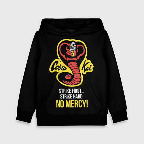 Детская толстовка Cobra Kai - No mercy! / 3D-Черный – фото 1