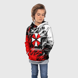 Толстовка-худи детская Umbrella Corporation Fire, цвет: 3D-меланж — фото 2