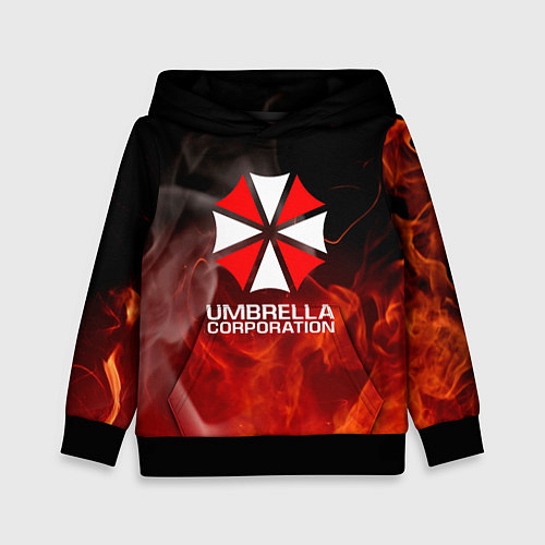 Детская толстовка Umbrella Corporation пламя / 3D-Черный – фото 1