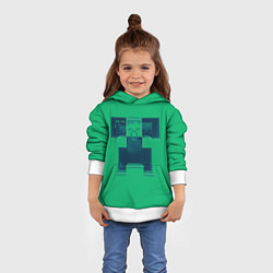 Толстовка-худи детская Побег от криперов, цвет: 3D-белый — фото 2