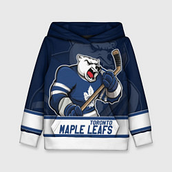 Толстовка-худи детская Торонто Мейпл Лифс, Toronto Maple Leafs Маскот, цвет: 3D-белый
