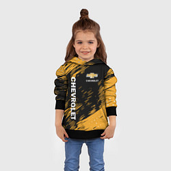 Толстовка-худи детская Chevrolet, Chevrolet Черно Желтый, цвет: 3D-черный — фото 2
