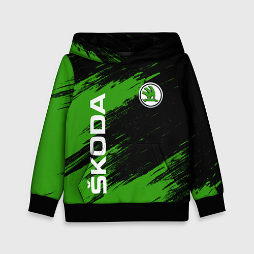 Детская толстовка Skoda, Шкода Диагональные полосы / 3D-Черный – фото 1