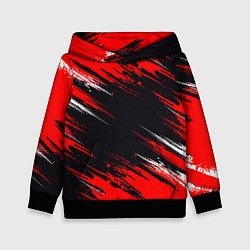 Толстовка-худи детская БЕЛО-КРАСНАЯ КРАСКА, цвет: 3D-черный