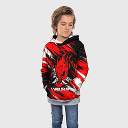 Толстовка-худи детская SAMURAI CYBERPUNK 2077 КИБЕРПАНК 2077, цвет: 3D-меланж — фото 2