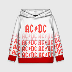 Толстовка-худи детская Acdc Паттерн, цвет: 3D-красный