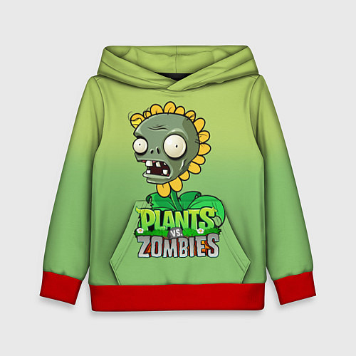 Детская толстовка Plants vs Zombies зомби-подсолнух / 3D-Красный – фото 1