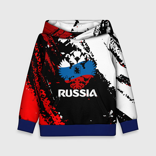 Детская толстовка Russia Герб в цвет Флага / 3D-Синий – фото 1