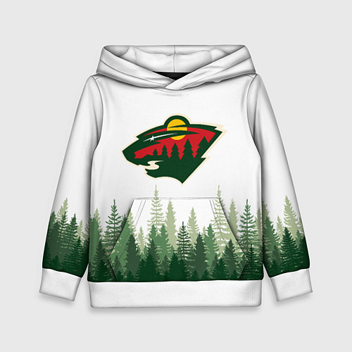 Детская толстовка Minnesota Wild, Миннесота Уайлд Лес / 3D-Белый – фото 1