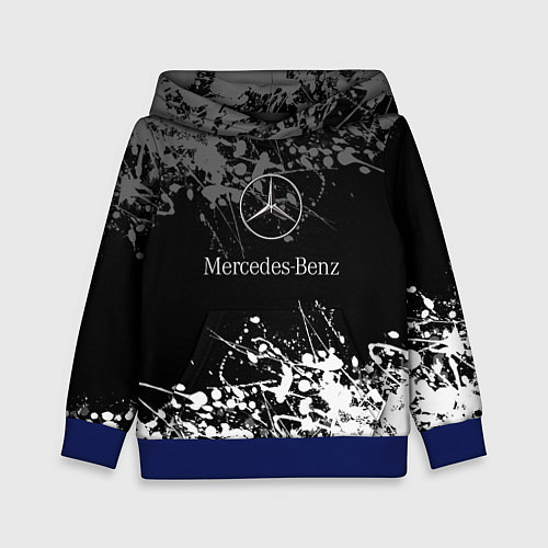 Детская толстовка Mercedes-Benz Брызги красок / 3D-Синий – фото 1