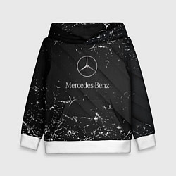 Толстовка-худи детская Mercedes-Benz штрихи black, цвет: 3D-белый