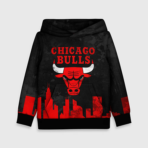 Детская толстовка Chicago Bulls, Чикаго Буллз Город / 3D-Черный – фото 1