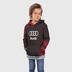 Толстовка-худи детская Audi logo, цвет: 3D-меланж — фото 2