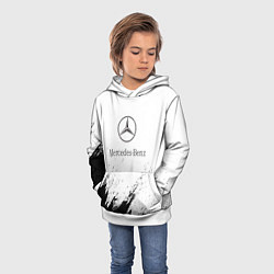 Толстовка-худи детская Mercedes-Benz - White texture, цвет: 3D-белый — фото 2