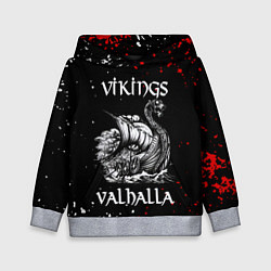 Толстовка-худи детская Викинги: Вальхалла Vikings: Valhalla, цвет: 3D-меланж