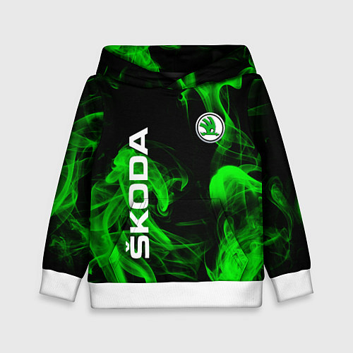 Детская толстовка Skoda: Green Smoke / 3D-Белый – фото 1