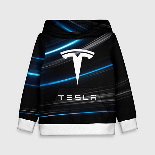 Детская толстовка Tesla - Неоновые полосы / 3D-Белый – фото 1
