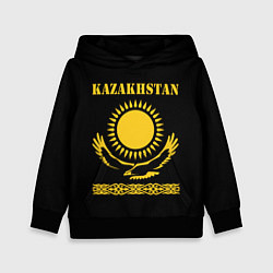 Толстовка-худи детская KAZAKHSTAN Казахстан, цвет: 3D-черный