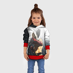 Толстовка-худи детская One Punch Man - Сайтама, цвет: 3D-красный — фото 2