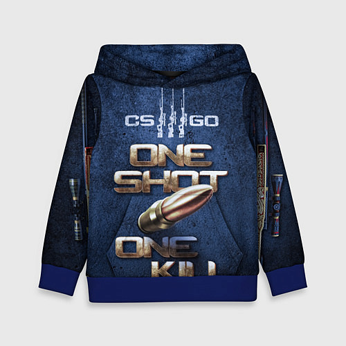 Детская толстовка One Shot One Kill CS GO / 3D-Синий – фото 1