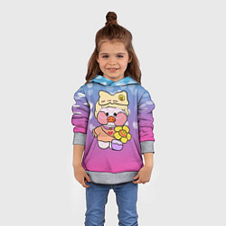 Толстовка-худи детская УТЯ ЛАЛАФАНФАН СЕРДЕЧКИ, цвет: 3D-меланж — фото 2