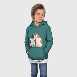 Толстовка-худи детская Влюблённые бульдоги, цвет: 3D-белый — фото 2