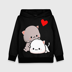 Толстовка-худи детская Котическая любовь Kitty Love, цвет: 3D-черный