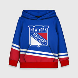 Толстовка-худи детская New York Rangers Нью Йорк Рейнджерс, цвет: 3D-красный