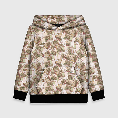 Детская толстовка Купюры 100 рублей / 3D-Черный – фото 1