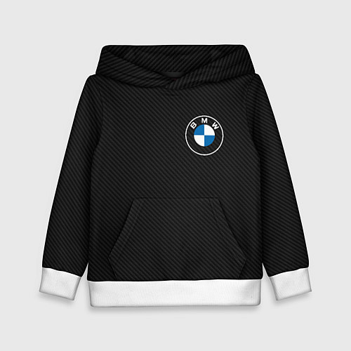 Детская толстовка BMW LOGO CARBON ЧЕРНЫЙ КАРБОН / 3D-Белый – фото 1