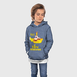 Толстовка-худи детская On a Yellow Submarine 3D, цвет: 3D-белый — фото 2