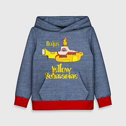 Толстовка-худи детская On a Yellow Submarine 3D, цвет: 3D-красный