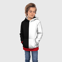 Толстовка-худи детская Black and white чб, цвет: 3D-красный — фото 2