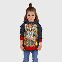 Толстовка-худи детская Огненный страж в маске, цвет: 3D-красный — фото 2