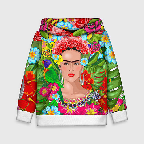 Детская толстовка Фрида Кало Мексика Художник Феминист 3D / 3D-Белый – фото 1
